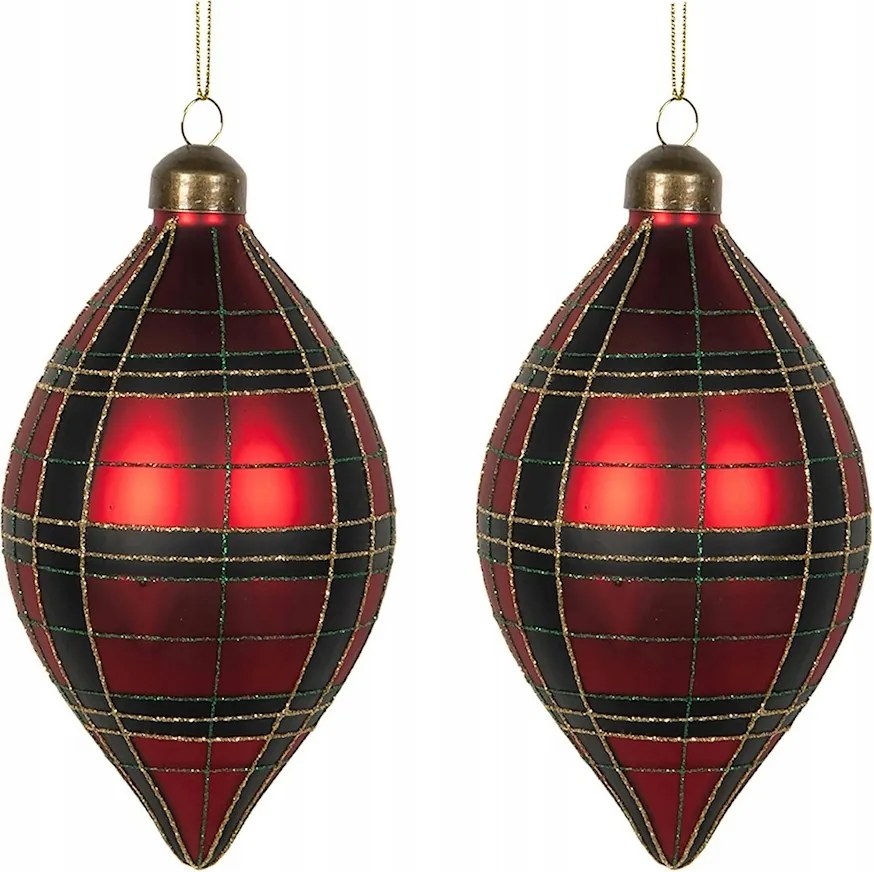 Karácsonyfa Bombák Nagy 15cm Piros 2db Karácsonyfa Ajándék Bomba