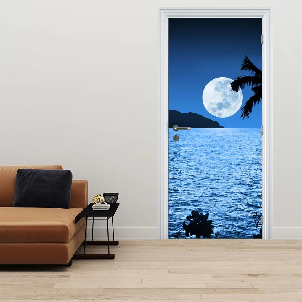 Fotótapéta ajtóra - Hold a tenger felett (95x205cm)