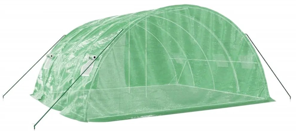 zöld acélvázas melegház 20 m² 5 x 4 x 2,3 m