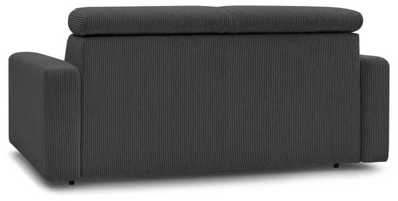 Sötétszürke kordbársony kinyitható kanapé 195 cm Monaco – Bobochic Paris