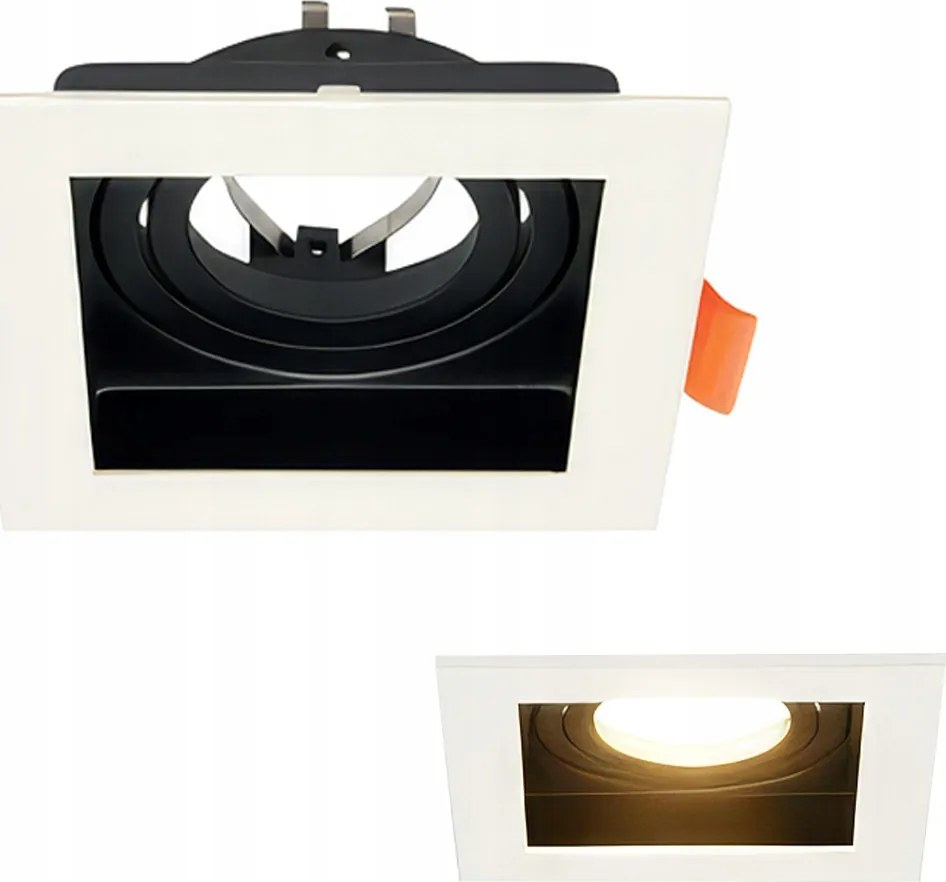 Horoz Mennyezeti halogén lámpatest spot Négyzet fehér-fekete mozgatható