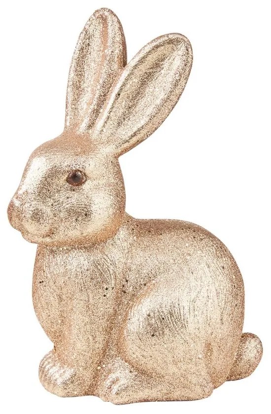 EASTER csillámló dekor nyúl, pezsgőszín 22 cm