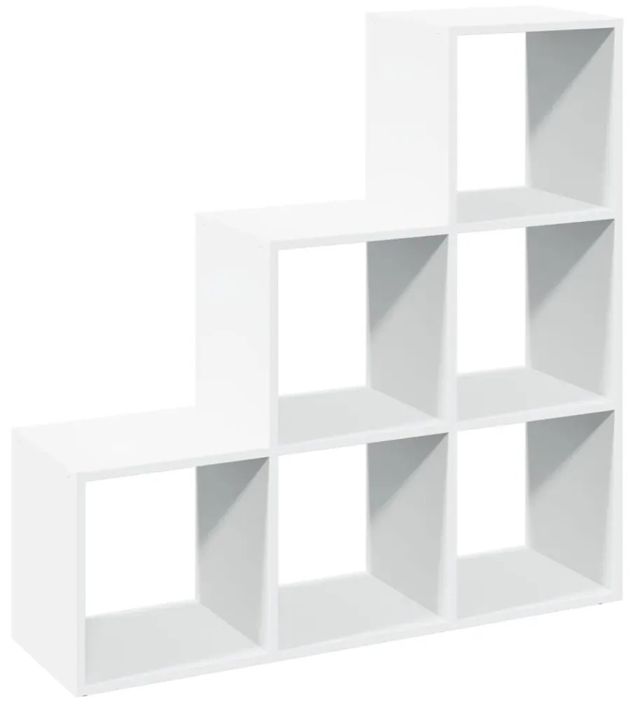 3 szintes fehér szerelt fa térelválasztó könyvespolc 99x29x99cm