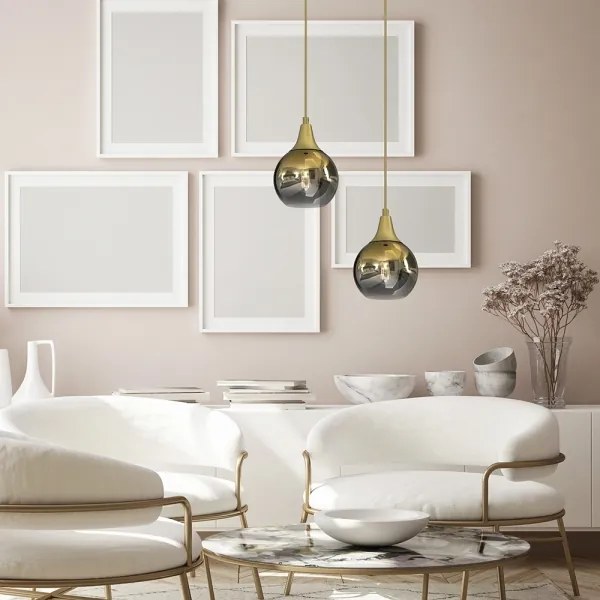 Csillár zsinóron MONTE 1xE27/60W/230V á. 15 cm arany