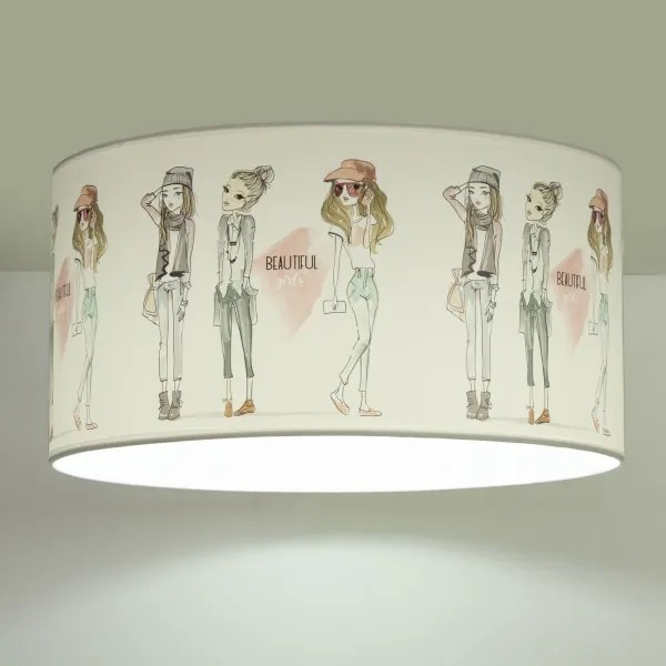 Gyermek mennyezeti lámpa GIRLS VIBES 1xE27/60W/230V, átm. 40 cm, lányoknak