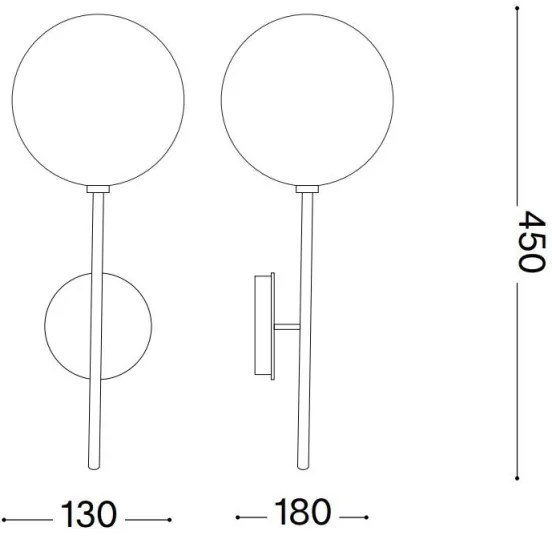 Ideal Lux - LED Fali lámpa EQUINOXE 1xG4/2W/230V réz/átlátszó