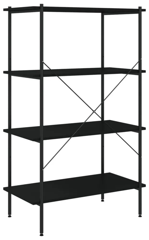 fekete 4 szintes polcrendszer 80 x 40 x 130 cm