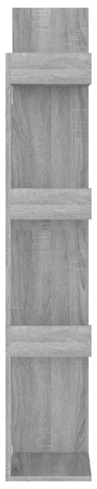 szürke sonoma színű szerelt fa könyvszekrény 48 x 25,5 x 140 cm