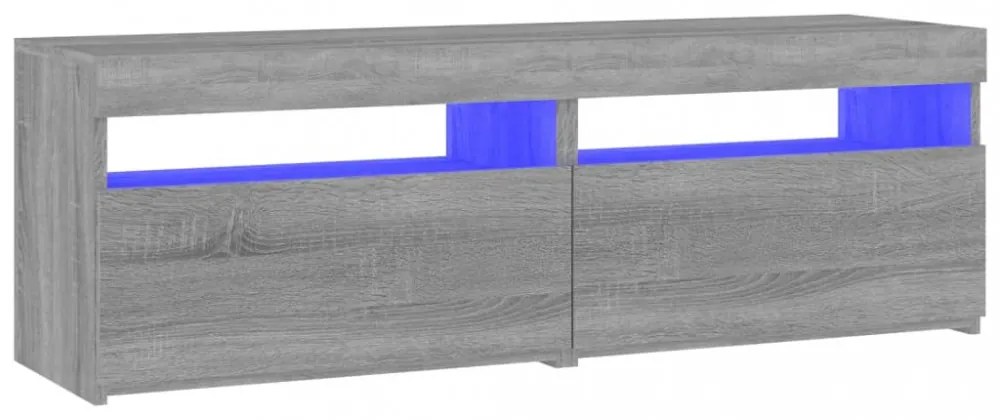 2 db szürke sonoma színű TV-szekrény LED-ekkel 60 x 35 x 40 cm