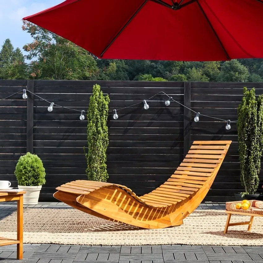 Casaria® Ergonomikus napozóágy - akác