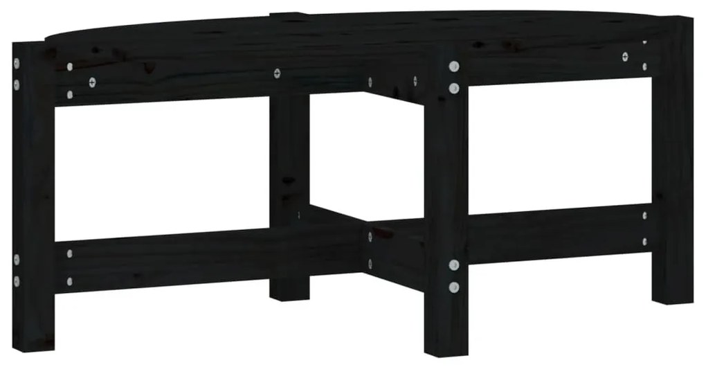 Fekete tömör fenyőfa dohányzóasztal 87 x 48 x 35 cm