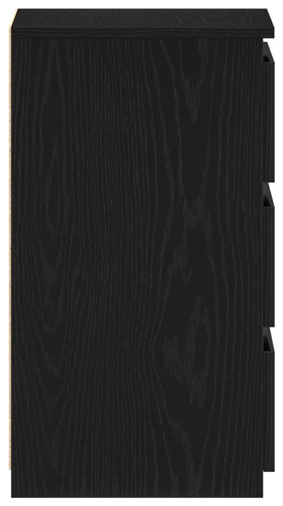 Éjjeli szekrény 2 db Fekete Tölgy 40x35x62,5 cm Műanyag
