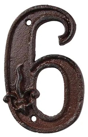 Öntöttvas házszám, 6