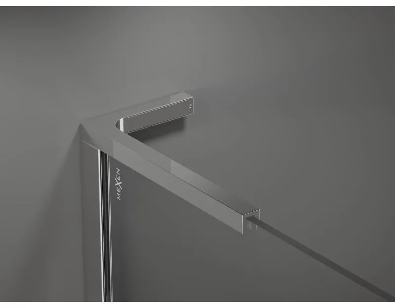Mexen Velar L, zuhanykabin tolóajtóval 100 x 85 cm, 8 mm-es matt üveg, króm, 871-100-085-33-01