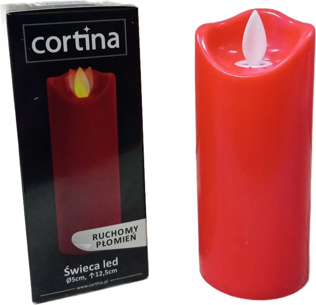 Cortina Mozgatható Láng Led gyertya Piros mécsestartó 12,5/5CM 1DB