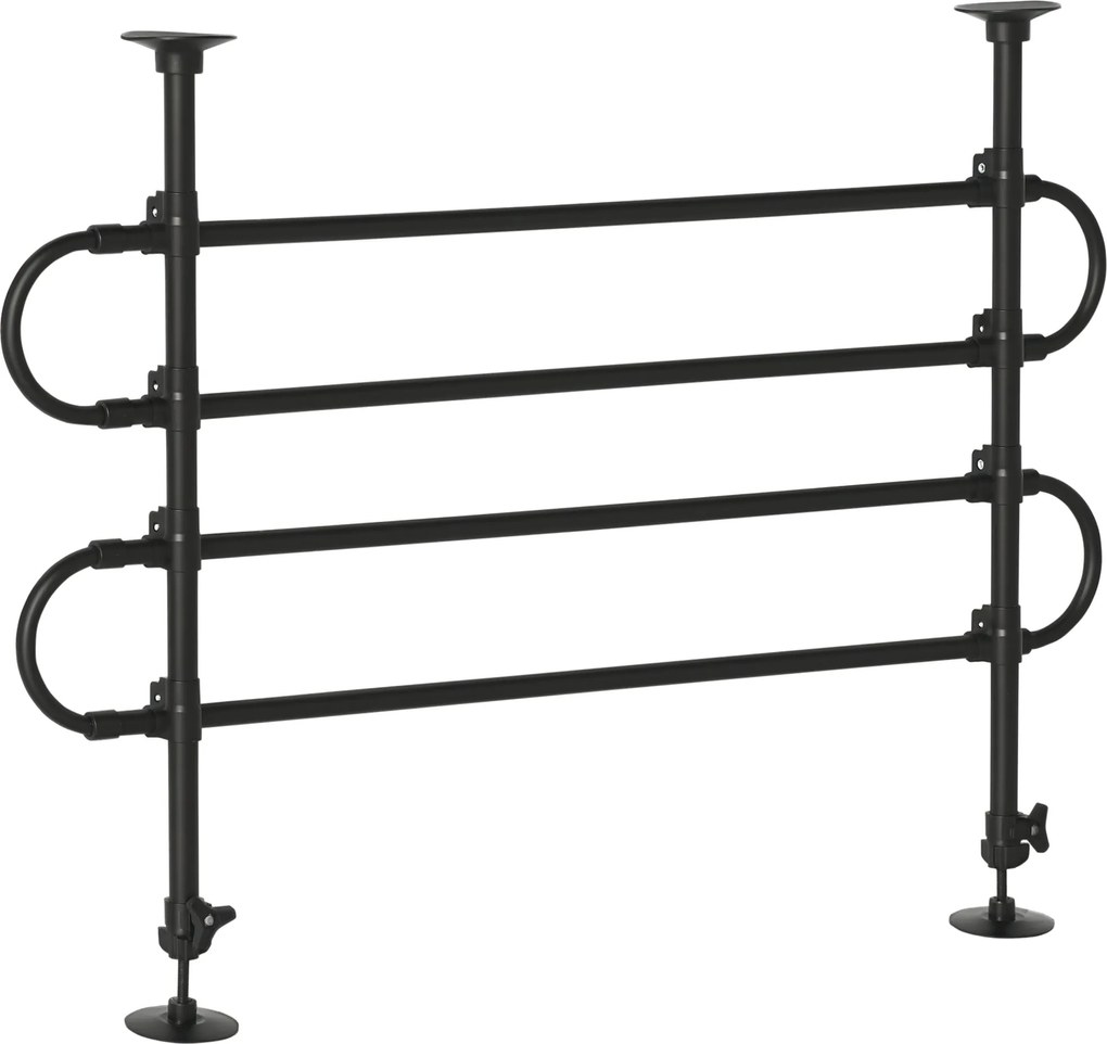 PawHut Állítható Autós Elválasztó Kutyák Számára, Szélesség és Magasság 87-135 x 60-105 cm, Univerzális Acél Védőrács Autós Csomagtartóhoz, Fekete | A