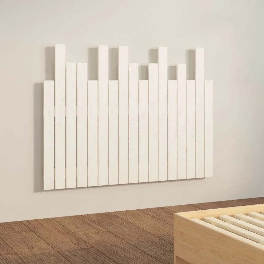 fehér tömör fenyőfa fali fejtámla 108 x 3 x 80 cm