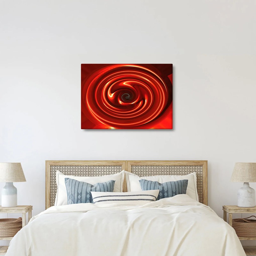 Absztrakt kép - piros spirál (70x50 cm)