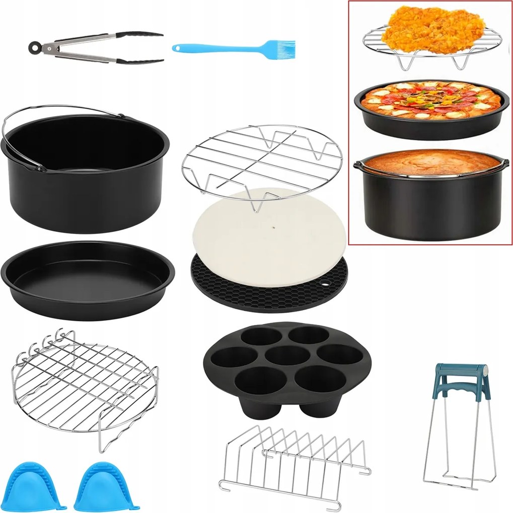 Akcesoria Olajsütőhöz 13 részes Air Fryer Készlet 8" Airfryer Új