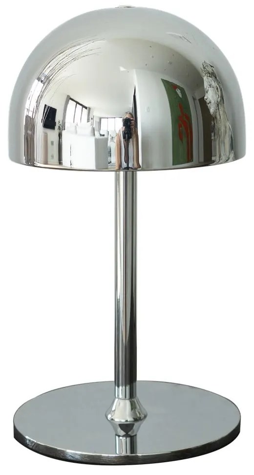 Ezüstszínű LED asztali lámpa távirányítóval, fém búrával (magasság 22 cm) Tim – Sirius