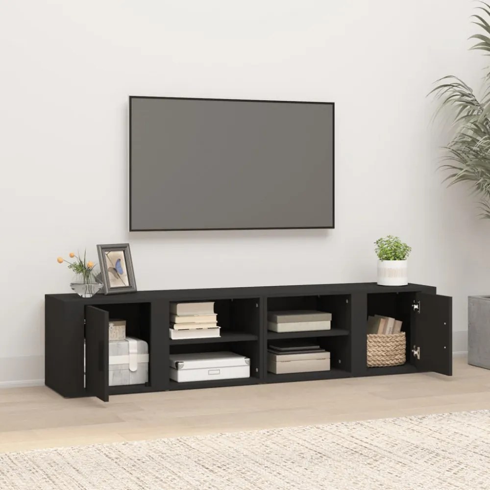 2 db fehér szerelt fa TV-szekrény 80x31,5x36 cm