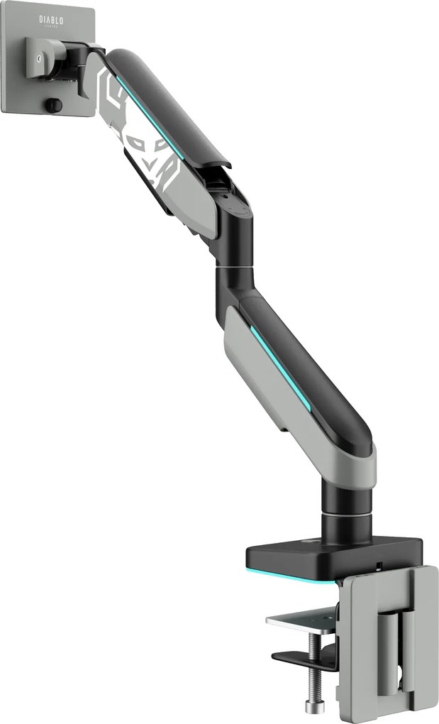 Monitortartó LED RGB 49", szürke-fekete: Diablo X-Arm