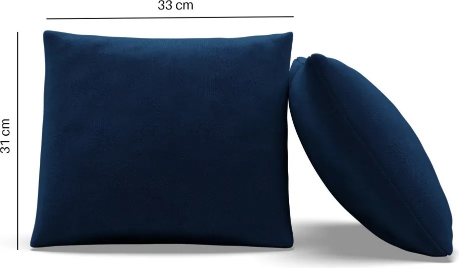 Dekoratív párna, 2 db, hab töltet, bársony, kék
