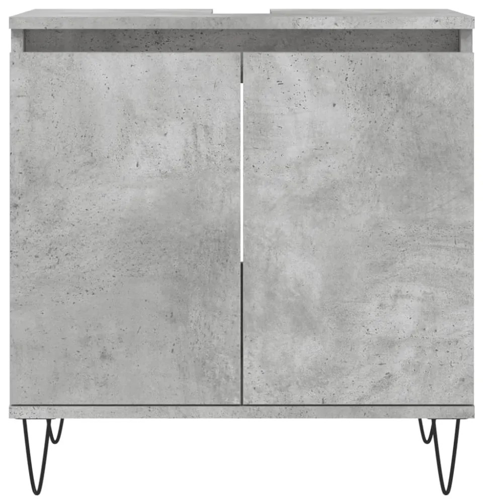 vidaXL 3 részes betonszürke szerelt fa fürdőszobaszekrény-szett