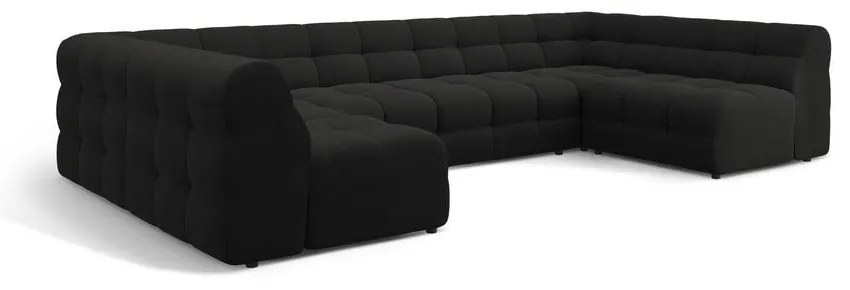 Fekete sarokkanapé (U alakú) Kendal – Micadoni