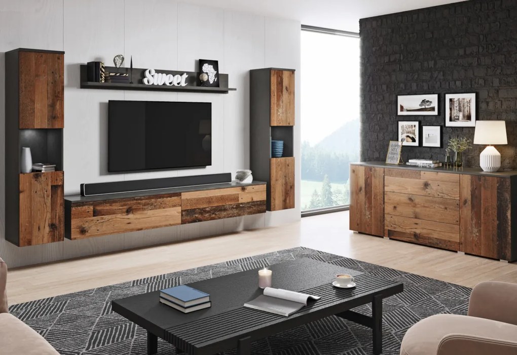 PARIS 150 komód, 150x68x39, fehér/magasfényű fehér