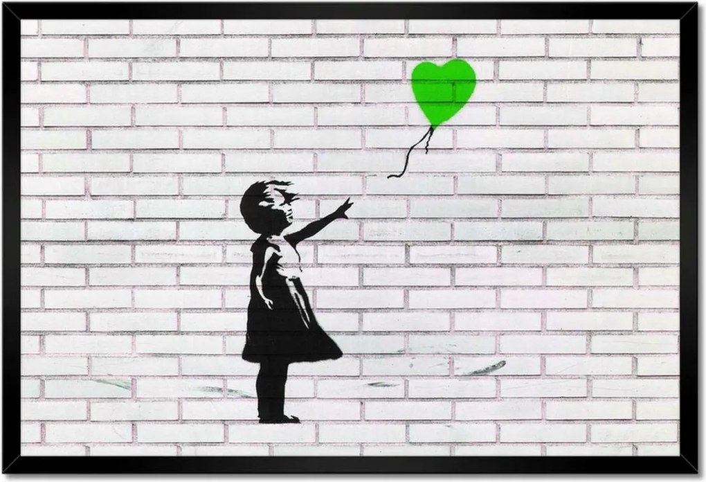 Poszterek keretben 60x40 Banksy Graffiti Léggömb