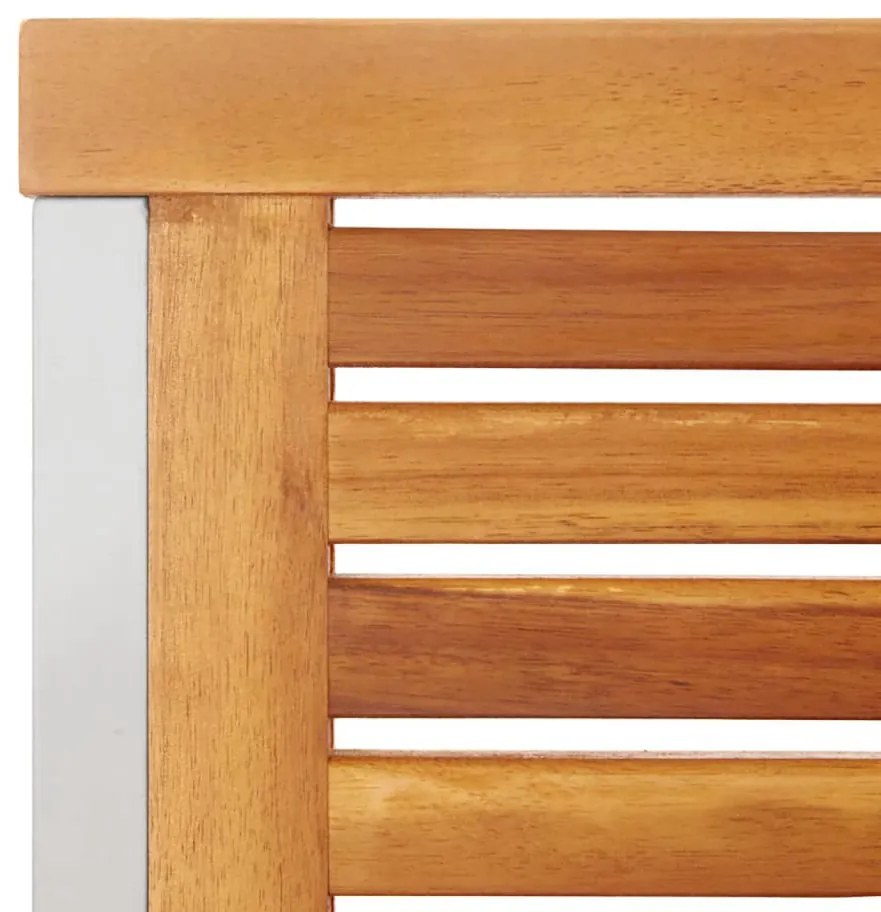 5 darabos Kerti Étkezőszett Tömör Akácfából, Kültéri Étkezőasztal 180x90x75 cm Tömör Akácfából