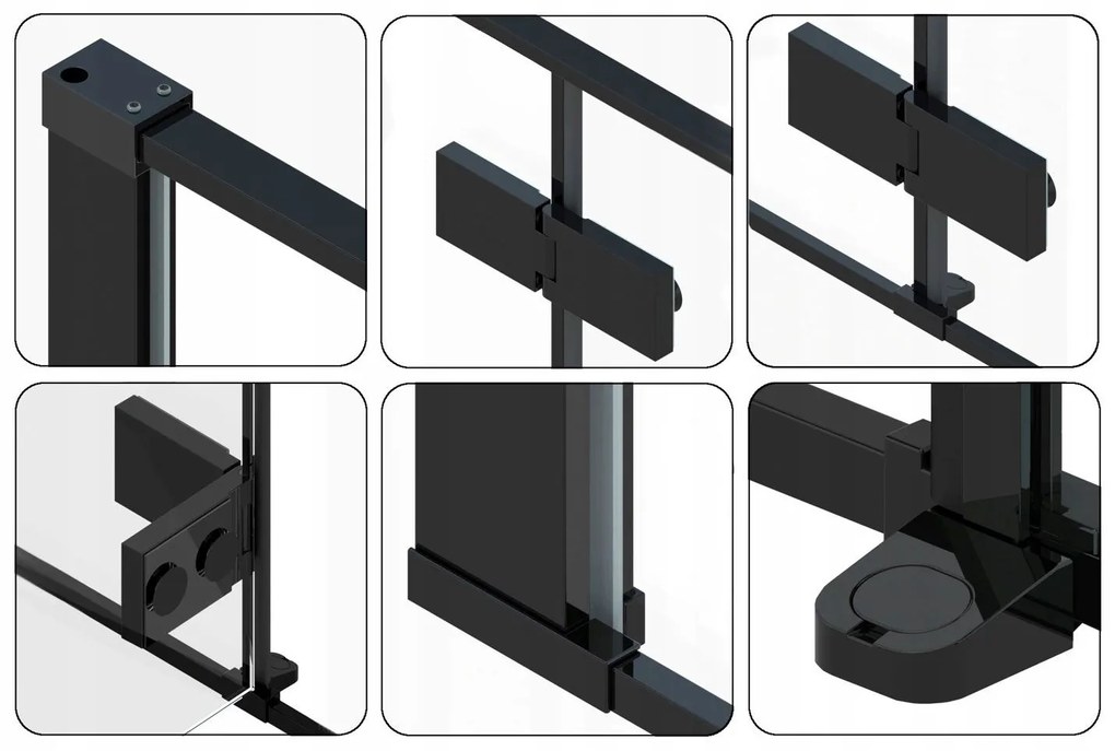 Zuhanyajtó Rea FARGO black MAT 110