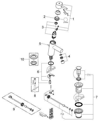 GROHE 32204001 - CONCETTO mosdócsaptelep DN 15 fényes króm