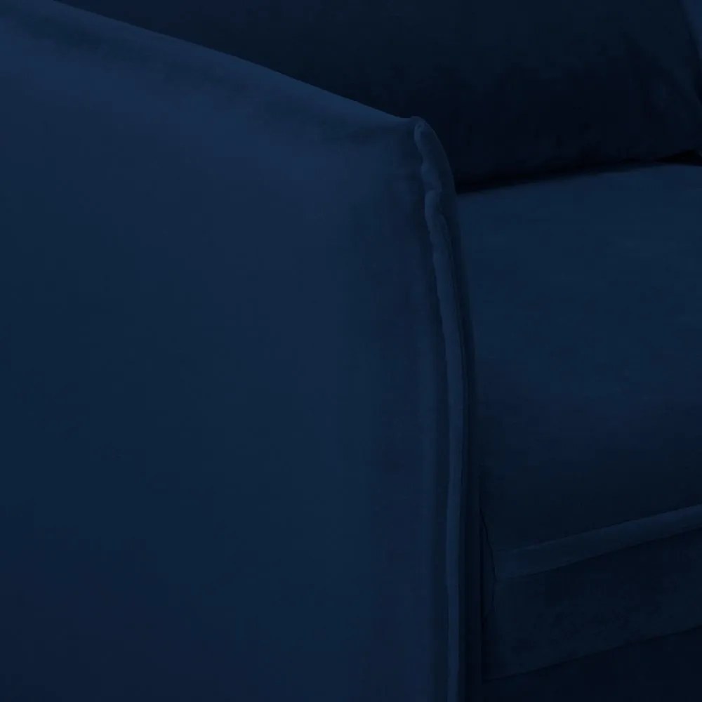 Sötétkék bársony kanapé 138 cm Juli – Ropez