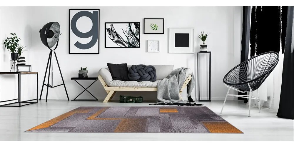 Okkersárga-szürke szőnyeg 160x230 cm Meteo – FD