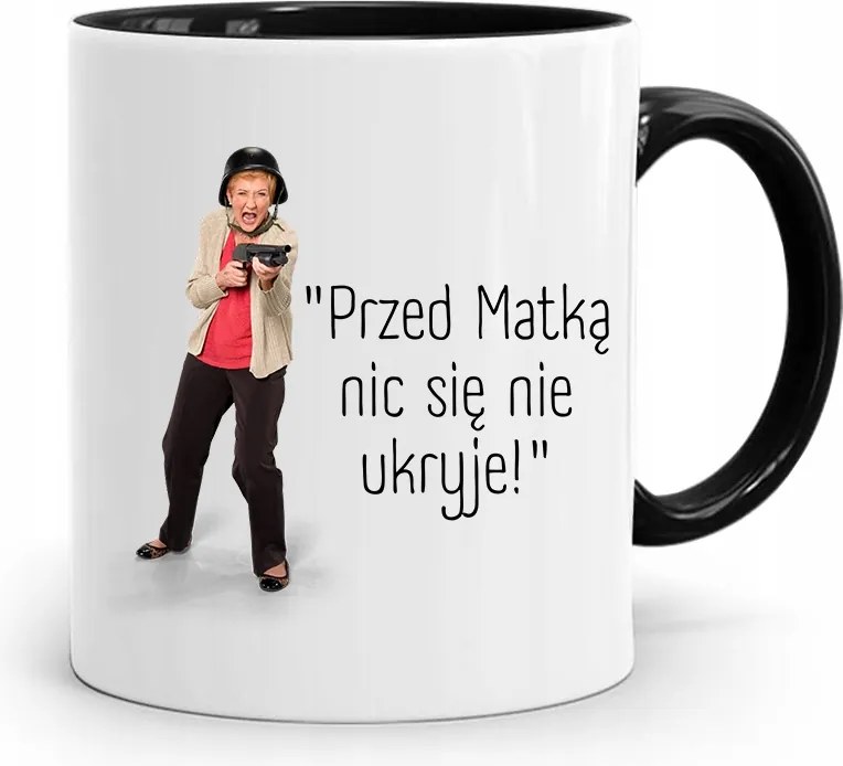 Bögre Fekete Ajándék Anyukáknak Semmi Sem Rejtőzik El fényképes nyomtatással