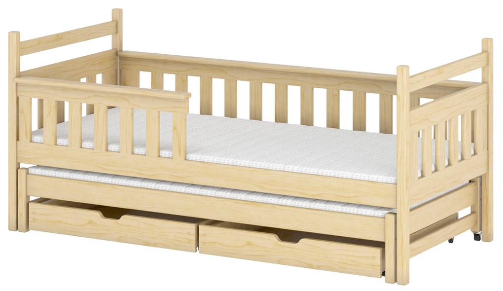 Gyerekágy 90 x 190 cm DORIA (ágyráccsal és tárolóhellyel) (borovi fenyő). Akció -10%. 1013072