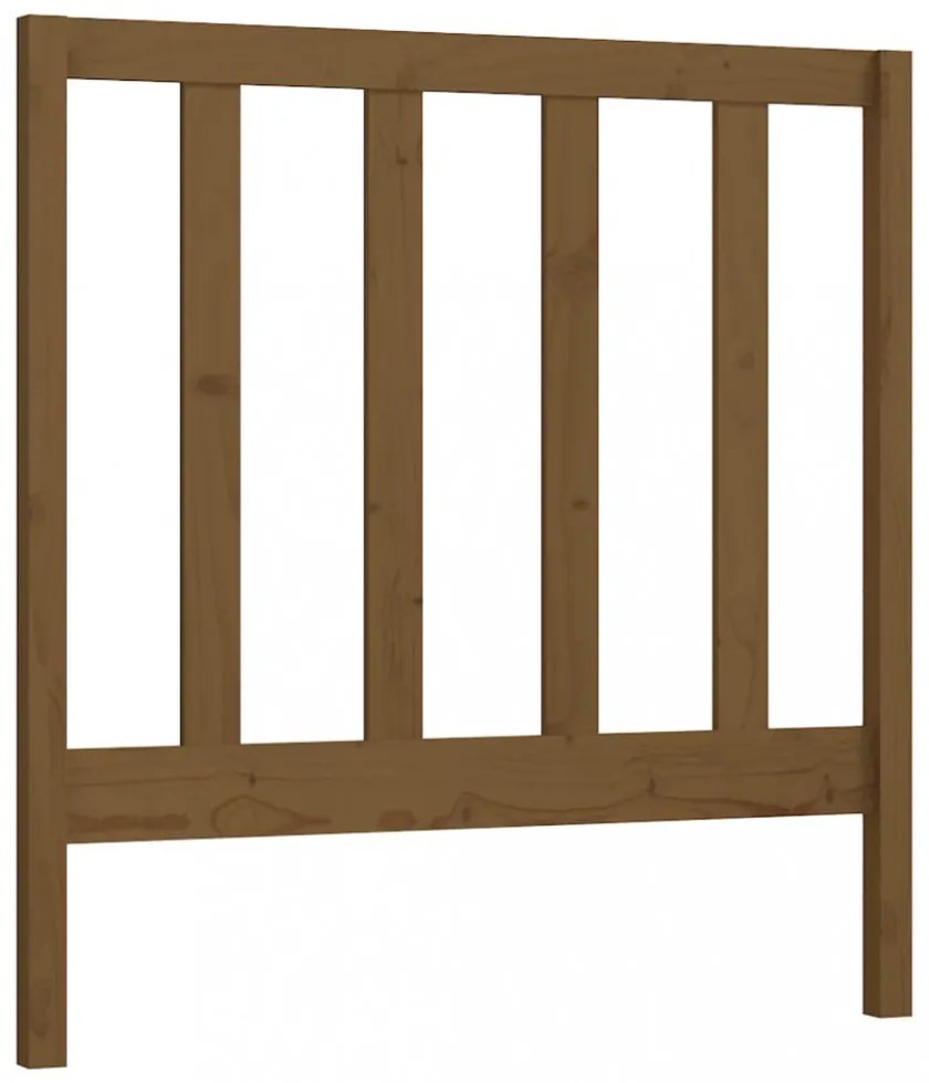 mézbarna tömör fenyőfa ágyfejtámla 96 x 4 x 100 cm