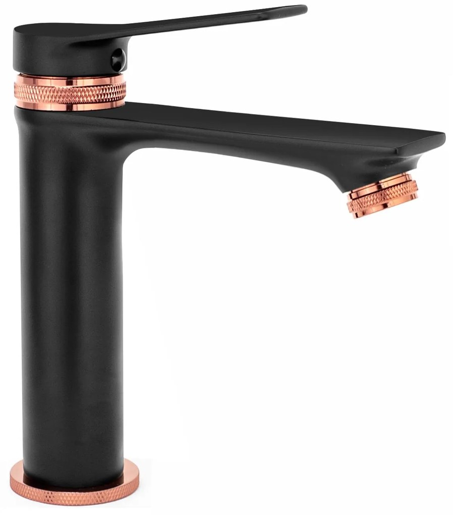Fürdőszobai csaptelep Rea Viral Low Black Rose Gold