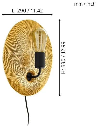 Eglo 98379 - GASCUERIA fali lámpa 1xE27/60W/230V