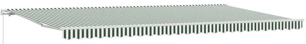 Kézi Behúzható Napellenző Zöld és Fehér 600x300 cm