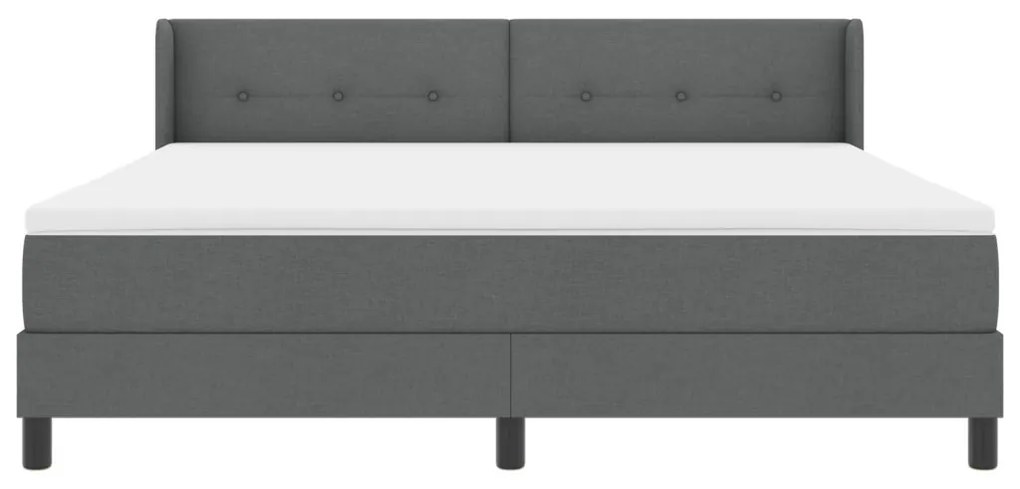 Boxspring Ágy Mattal, Sötétszürke, 180 x 200 cm, Szövet