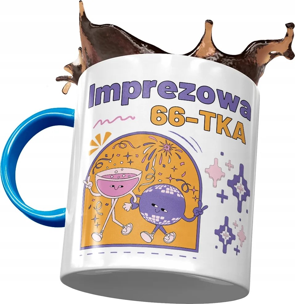 Kék Bögre Születésnapra 66 66-es 66-os Nyomtatott Fotóval