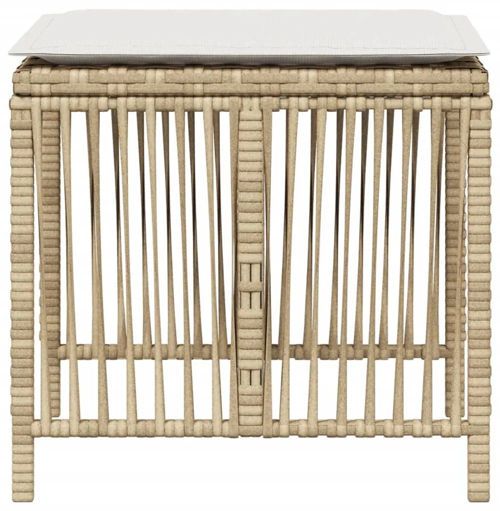 vidaXL 4 db bézs polyrattan kerti szék párnával 41 x 41 x 36 cm
