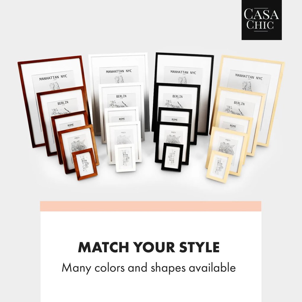 Casa Chic Kenton, képkeret, téglalap alakú, DIN A1, paszpartu, plexi