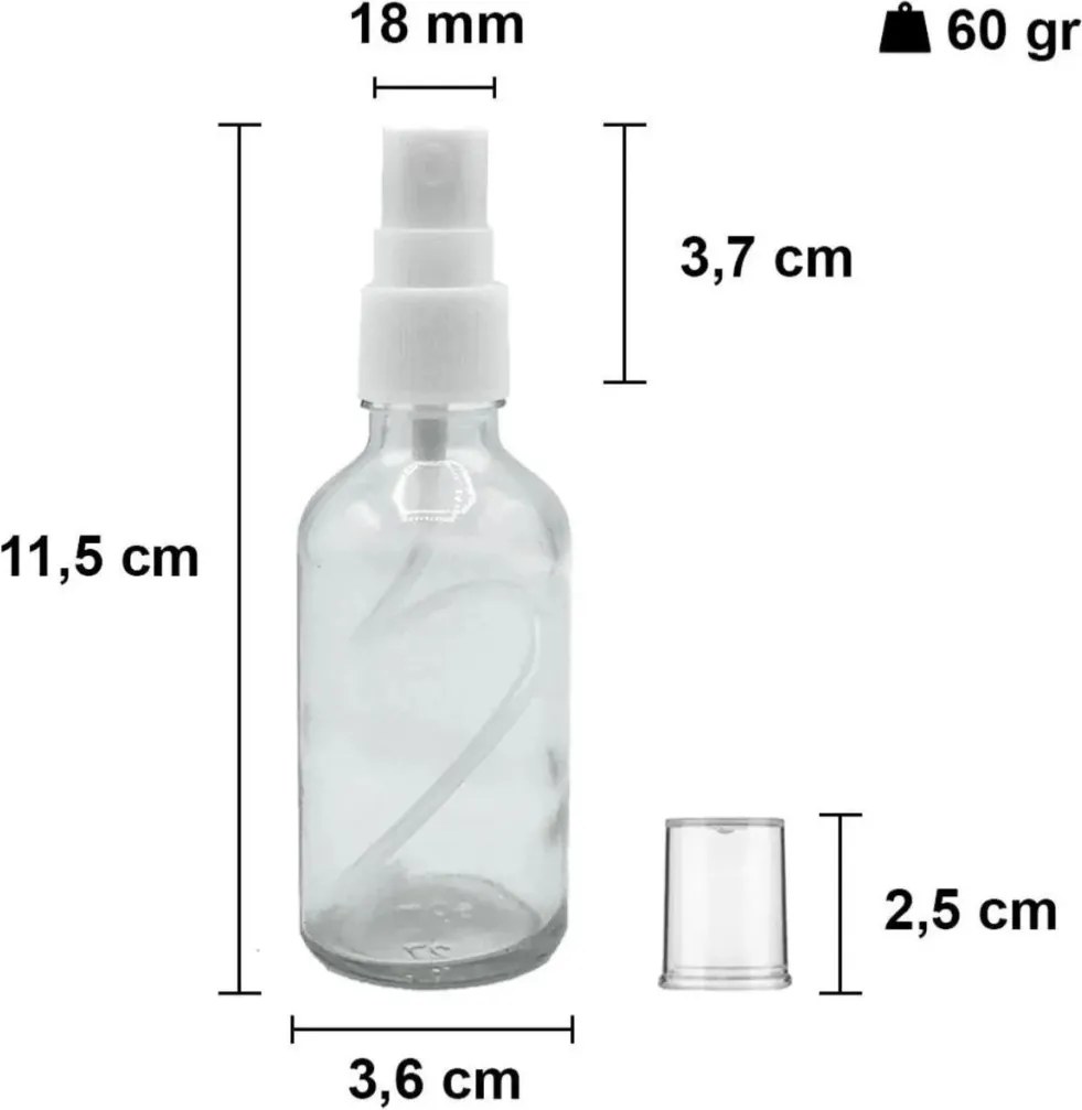 4 részes üveg palack szett 50 ml