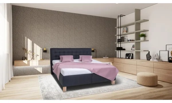 Kárpitozott ágy matraccal és tárolórekesszel VIOLET 180x200 cm antracit