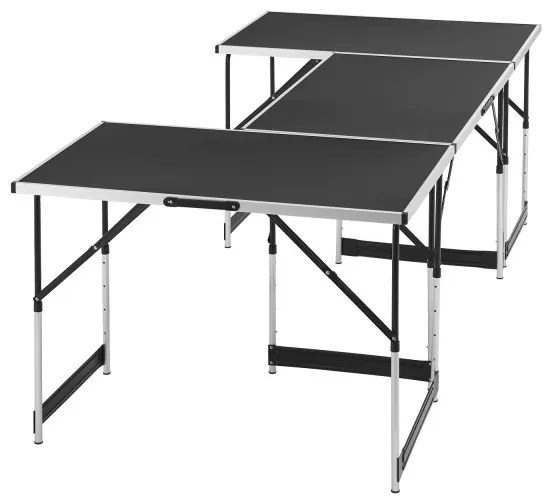 Juskys 3 részes kempingasztal fekete