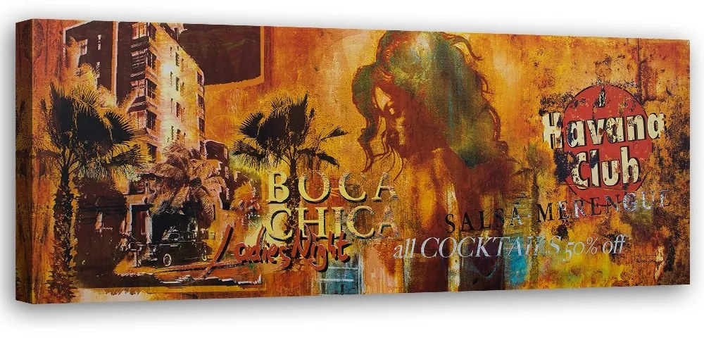 Gario Vászonkép Havanna klub kollázs Méret: 90 x 30 cm